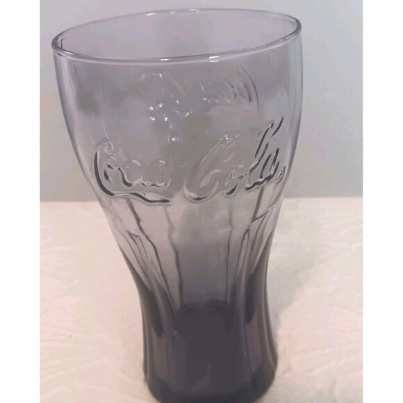 Vintage Libby Purple Amethyst Embossed Coca Cola Glass 6 tall 16oz - Picture 1 of 9